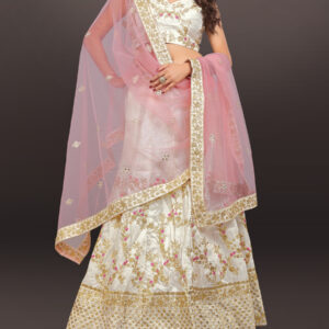 Buy Traditional White Banglori Silk Lehenga Choli by Globaltipsgroup
