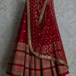 Ineffable Maroon Georgette Sequence Lehenga by Globaltipsgroup