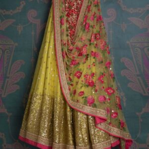 Buy Ineffable Yellow Georgette Sequence Lehenga by - Globaltipsgroup