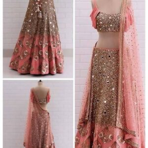 Globaltipsgroup - Stunning Mirror work Silk lehenga