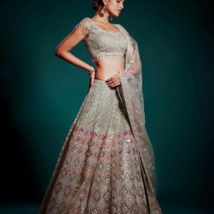 *HEAVY DESIGNER FOIL PAPER EMBROIDERY LEHENGA CHOLI WITH DUPATTA*