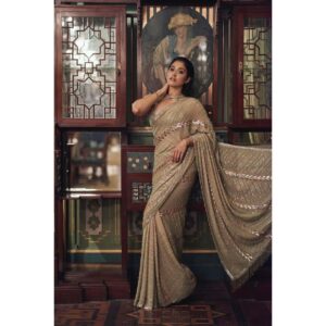 *_NEW PARTY WEAR GEORGETTE WITH SEQUANCE EMBROIDERY WORK SAREE WITH BLOUSE *_