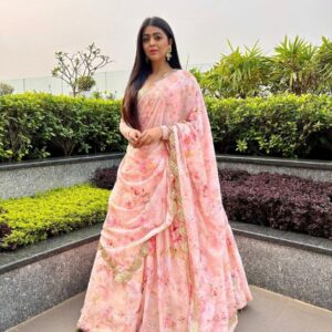 *FANCY STYLIST DESIGNER PRINT VICHITRA LEHENGA CHOLI WITH BLOUSE*