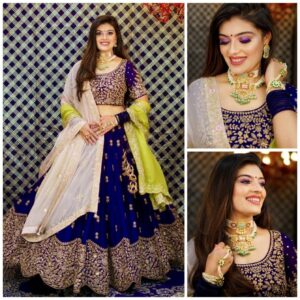 *TRENDING NEW DESIGNER TWO TONE SOFT TAFETA HEAVY CORDING WORK LEHENGA CHOLI WITH WORK DUPATTA*