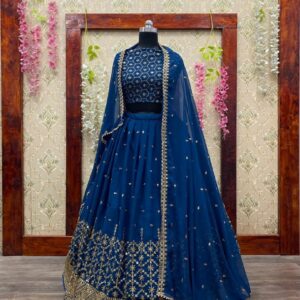 *DESIGNER COLLECTION GEORGETTE HEAVY SEQUENCE EMBROIDERY WORK LEHENGHA CHOLI SET *