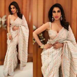*_BOLLYWOOD STYLE NEW PARTY WEAR SEQUANCE WITH EMBROIDERED WORK SAREE WITH WORK BLOUSE *_
