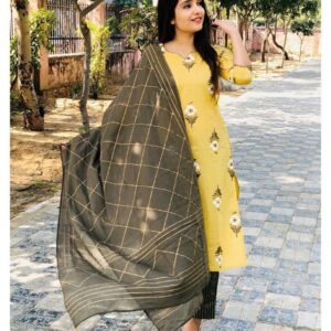 *SUMMER FANCY COLLECTION PRINTED COTTON SUIT NEW LOOK STYLE WITH PANT*