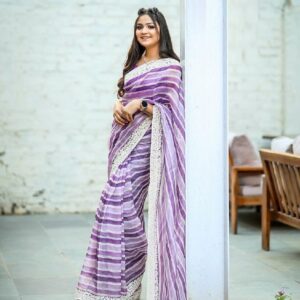 *_TRENDING NEW BEUTIQUE SAREE MAKE UR GOOD OUTFIT FOR PARTY WEAR PRINT AND SEQUANCE CORDING WORK SAREE ON PRINTED FAUX GEORGETTE WITH BLOUSE *_