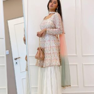 *BEUTIQUE COLLECTION FOR UR WARDROBE DESIGNER WORK SUIT AND UMBRELLA PLAZO WITH FANCY DUPATTA*