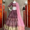 * BEUTIQUE STYLES SATIN ZARI DESIGNER PRINTED LEHENGA CHOLI WITH DUPATTA *