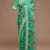 *_NEW BEAUTIFUL PARTY WEAR CORDING SEQUANCE EMBROIDERED WORK ON ORGANZA SAREE WITH WORK BLOUSE *_