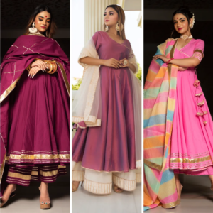 COMBO OF COTTON ANARKALI PLAZO SET