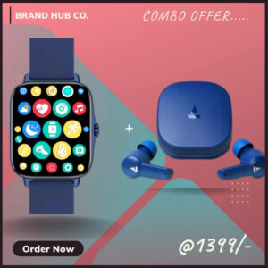 8th Gen. Smartwatch (Blue Strap, Free) & Airdopes upto 17.5 Hours Playback and ASAP Charge Bluetooth Headset (Blue Thunder, True Wireless)