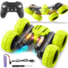 Remote Control Stunt Car with LED Light Text Display RC Car Toys for Boys 3-6 Years 4WD 2.4Ghz Double Sided 360° Rotating