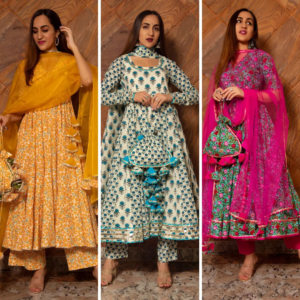 COMBO OF COTTON ANARKALI PLAZO SET