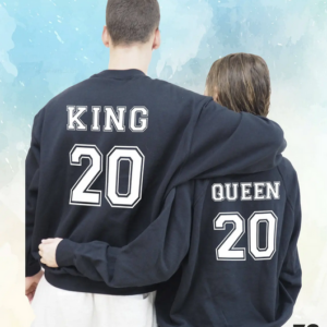 King and Queen outfit Valentine's Day, Sweatshirts for couples, gift for valentine's, Valentine's Day gift, Birthday gift