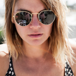 Vintage Round Sunglasses Gold, Silver or Black with Glass Lenses -Julian