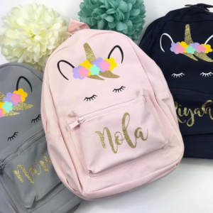 Unicorn Backpack - Personalised Backpack - Girls Backpack - Pink Unicorn Backpack - Girls Unicorn Bag - Backpack with Unicorns - School Bag