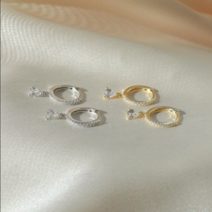 18K Small Hoop Earrings Gold Earrings Dangle Earrings Gold Hoop Earrings Huggie Earrings Drop Earrings Gold Hoops Diamond Earrings