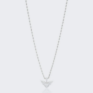 Heart Wings Pendant - White Gold