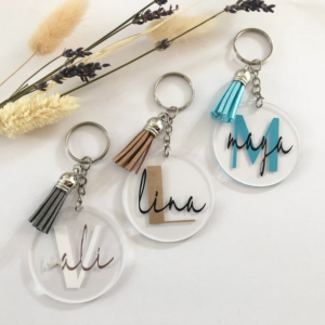personalized keychain initials personalized gift girlfriend mom mother's day