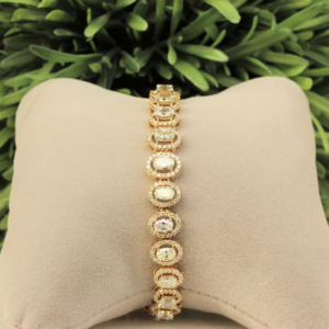 Oval Solitaire Diamond Bracelet/ Diamond Tennis Bracelet/ Bridal Jewelry/ 14K Solid Gold Diamond Bracelet/ Elegant Gift