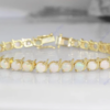 Natural Ethiopian Welo Opal, Tennis Bracelet in Sterling Silver for Women, Opal Gemstone Bracelet, Opal Ring, Anniversary Gift,Gift For her