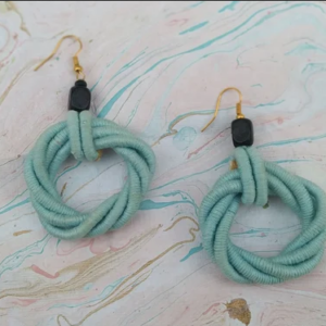 Handmade Cotton Thread Wrapped Earrings for Gifting