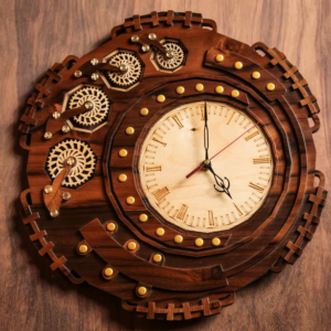 Steampunk - Qreative Qick Wooden Wall Clock | Wall Clock | Wooden Wall Art | Vintage Clocks | Clocks to Gift | Gear Clock | Steam punk