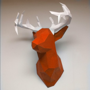 Deer Head Structure, 3d Paper Deer Head, Deer Head Wall Structure, Home Decor Stage, Polygonal Deer Head, 3d Statue Antelope, Christmas Gift
