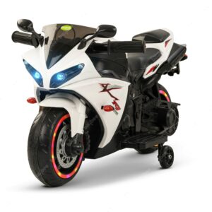 Baybee R7 Battery Operated Bike for Kids, Ride on Toy Baby Bike with Light & Music Ride on Toy Kids Bike Rechargeable Battery Bike Electric Bike for Kids to Drive 1 to 3 Years Boy Girl (R7 White)